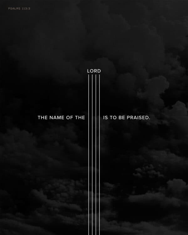 The name of the LORD is to be praised. – Psalms 113:3