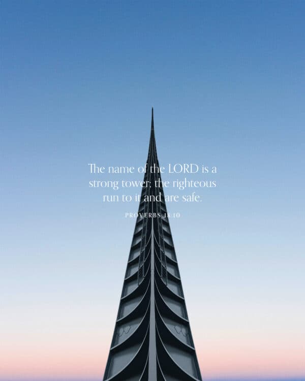 The name of the LORD is a strong tower; the righteous run to it and are safe. – Proverbs 18:10